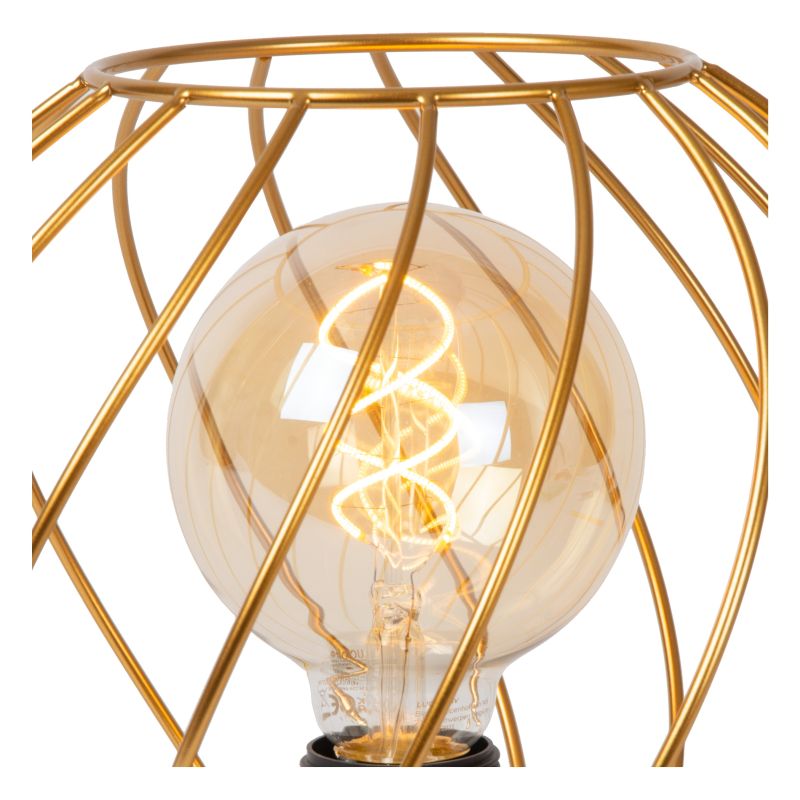 Lucide DANZA - Stolová lampa - Ø 25 cm - 1xE27 - Matt Gold / Mosadz